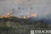 Километры огня: 11 ландшафтных пожаров потушили в Хакасии за сутки