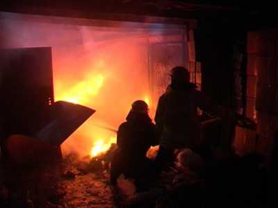 В Абакане загоревшийся гараж потушили 7 человек