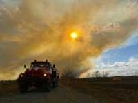 В Хакасии критическая ситуация со степными пожарами