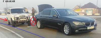 LADA подтолкнула BMW к кольцевой развязке в Хакасии