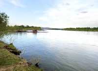Река Абакан. Специалисты не прогнозируют осложнения паводковой ситуации. 