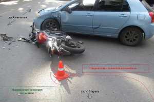 В Абакане иномарка столкнулась с мотоциклом