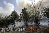 Лесной пожар вновь тушили в Хакасии