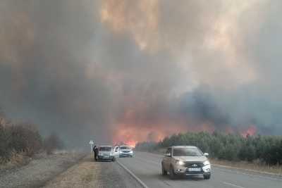 Под Минусинском - сильный лесной пожар
