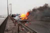В Хакасии на полном ходу загорелся автомобиль