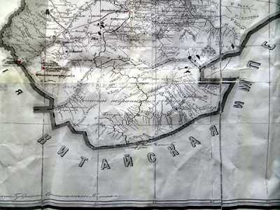 Старинная топографическая карта.