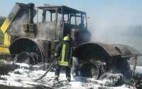 В Хакасии на пилораме сгорел трактор