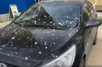 В Красноярске машины попали под цементный дождь