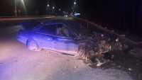 Сломал рёбра и авто: пьяный водитель влетел в столб в Усть-Абаканском районе