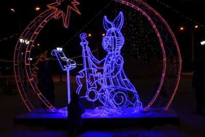 Светящийся кролик полюбился жителям столицы Хакасии